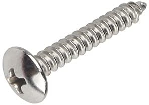 Oneyijun 20 Pcs M5 x 35mm Self Tapping Wood Screws 304 Stainless Steel Mushroom Round Flanged Head Fasteners Drilling Screw Silver