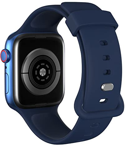 AOTUAO Correa Compatible con Apple Watch Correa 41mm 40mm 38mm para Mujeres Hombres, Deportivas de Silicona Correa de Repuest para iWatch SE Series 9 8 7 6 5 4 3 2 1, Dark Blue