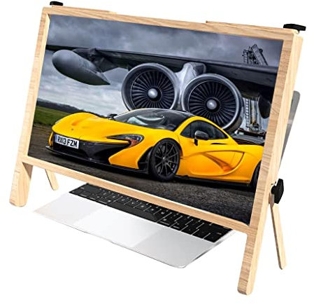 LEIYTFE Bildschirmlupe Für Laptop Monitor Lupe Laptop Mit Einstellbarem Winkel 21-Zoll-Bildschirmerweiterungshalterung Für Webseiten, Videos Ultraklare 3-fache Blu-ray-Vergrößerungslinse