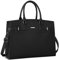 IGOLUMON Handtasche Damen Shopper Damen Groß Schwarz Laptop Tasche 15.6 Zoll PU Leder Umhängetasche Arbeitstasche Wasserdicht für Business Büro Arbeit Lehrertasche Schule