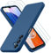 Oureidoo Coque Samsung Galaxy A14 4G/5G, avec 3 Verre trempé Protection écran, Couche Intérieure Douce, Mince Souple Silicone Étui Protection Antichoc Bumper Housse TPU Téléphone Case Cover, Bleu