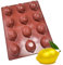 Maé Innovation Silikonform 39x29cm - 12 Zitronen - Antihaftbeschichtet - 100%-Premium Qualität, Rot