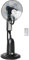 HOMCOM 18 Pedestal Fan with Water Mist Spray, Standing Fan with 3 Speeds, 2.8L Water Tank, Timer and Remote, Black
