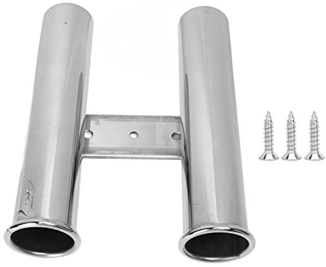 Leapiture Angelrutenhalterrohr, Angelrutenhalter 2 Gliederrohr Rutenhalter Edelstahl Angelrutenhalterrohr Einfache Installation Rutenhalter Für Boot Wohnmobil Yacht 42 Mm Durchmesser
