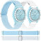 Miimall [2 Paquete] Correa de Nylon Compatible con OMEGA × SWATCH MoonSwatch Biocerámico, 20mm Pulsera Deportiva Ligera y Suave, Correa de Repuesto para Omega × Swatch MoonSwatch, Blanco + Azul
