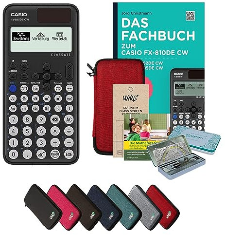 CALCUSO Streberpaket Rot mit Taschenrechner Casio FX-810DE CW ClassWiz