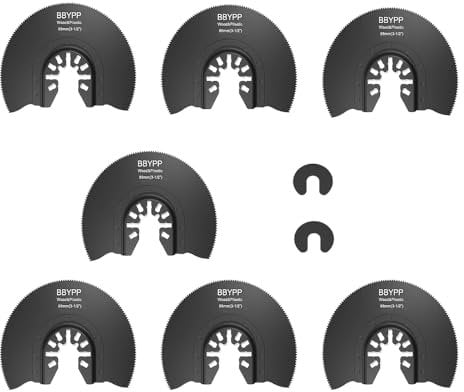 7tlg Fein Multimaster Sägeblätter, Oszillierende Halbrund Sägeblätter, Oszillierende Halbkreis Sägeblatt Multitool Halbkreisförmige für Holz Kunststoff PVC