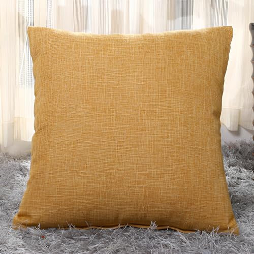 2er Set Kissen mit Füllung (40x40cm senf) Modell Paul Leinenoptik versteckter Reisverschluss, als Sofakissen, Couchkissen Dekokissen Zierkissen, Premium Füllkissen inklusive, Doppelpack