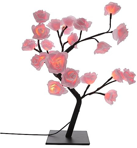 Didiseaon Rose Tree Shape USB Night Light Decorative Lamp for Bedroom Relaxing Warm Atmosphere Energy-Saving for Home Decor Festive Occasions