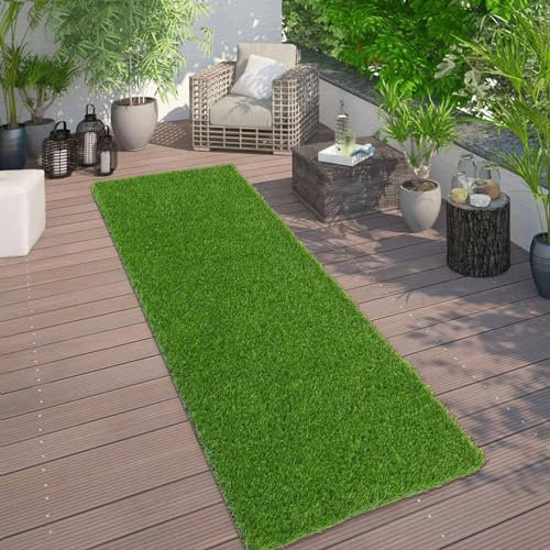 Bsmathom Kunstrasenteppich für drinnen und draußen, 6,4 x 2,4 m, Hundegrasmatte, Läufer, Teppich, Kunstrasen, Outdoor-Teppich für Balkon, Garten, Rasen, Landschaft, 6 x 2,4 m