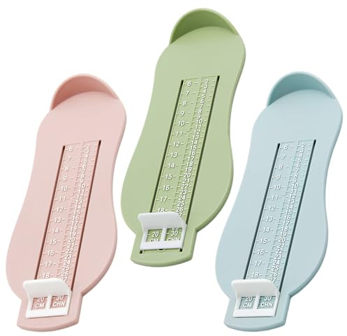 DHSBGWSX 3 Stück Kinderfußmessgerät, Kinderfußmessgerät, Schuhgrößenmesslineal, Werkzeug Zum Messen Der Fußgröße (Nordic Pink, Nordic Blue, Nordic Green)