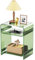 Acryl Beistelltisch Nachttisch Acryltisch, Plattenspieler Tisch mit Ablage, bodentisch Nachtkommode (Grün, 30×40×50 cm)