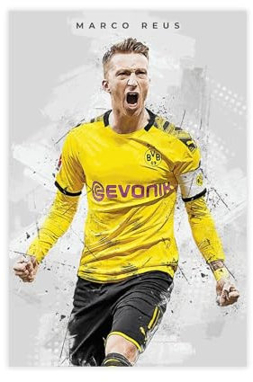 Fußball-Star-Poster, Marco Reus, Poster, 2 Leinwand-Poster, Schlafzimmer-Dekor, Sportlandschaft, Büro, Raumdekoration, Geschenk, ungerahmt: 30 x 45 cm