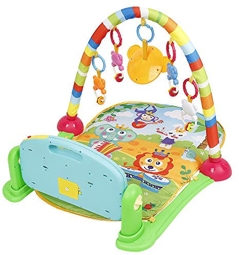 Spielbogen Baby Spieldecke mit Spielbogen Krabbelmatte Krabbeldecke Spielmatte Spielteppich Erlebnismatte Laufgitterfunktion, Kissen, von den Ersten Lebenswochen