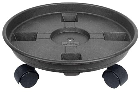 ＡＷＨＡＯ Supporto Rotondo per Piante su Ruote in Vaso con rotelle, Supporto per vasi da Fiori Rotondo Multiuso su rulli per Negozio di Ufficio, 40 cm