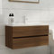 Sufrk Waschbeckenschrank Braun Eiche 90x38,5x45 cm Holzwerkstoff Waschtisch Waschschale Aufsatzwaschbecken, Gäste WC