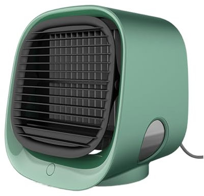 rongweiwang Mini ventilador de refrigeración por agua, aire acondicionado portátil de escritorio, USB, aire acondicionado portátil, con pequeño, Verde
