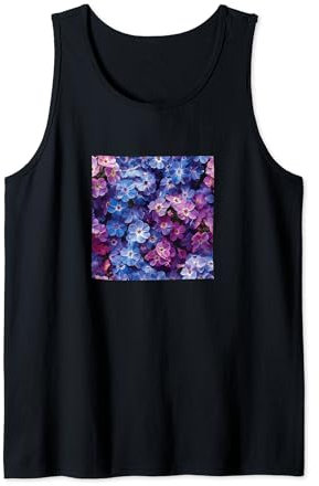 Phlox Flower Pattern Graphic Tank Top