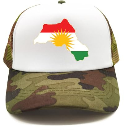 Unisex-Baseballkappe – Vintage-Trucker-Mütze, Sommer-Sonnenhut Mit Nationalflagge Kurdistans, Verstellbare Mesh-Netzkappen Für Outdoor-Sport, Für Herren Und Damen Zum Fahren, Sport Und Wandern,