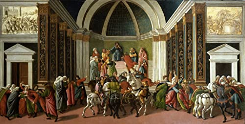 HCOTZHPY Reproduktion Leinwanddruck Und Poster Wandkunst Bild die Geschichte von Virginia Par Sandro Botticelli von Sandro Botticelli Moderne Kunstdrucke für Wohnkultur 60x90cm
