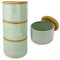 3 Pieces Jar with Wooden Lid Tea Coffee Sugar Canister Storage Container Bowl Pots Kitchen Storage Tins (Sage)