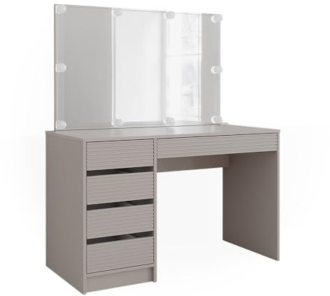 Vicco Schminktisch Sherry, Cashmere, 120 cm mit Spiegel & LED-Beleuchtung