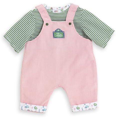 Corolle Mon Grand Poupon Shirt und Latzhose, Paris, für alle 42cm Babypuppen, ab 2 Jahren
