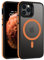 VENINGO Magnetic for iPhone 11 Pro Case, for iPhone 11 Pro Phone Case Compatible with MagSafe Matte Translucent Shockproof 360 Protective Case with Side Grippy Stripes, Orange