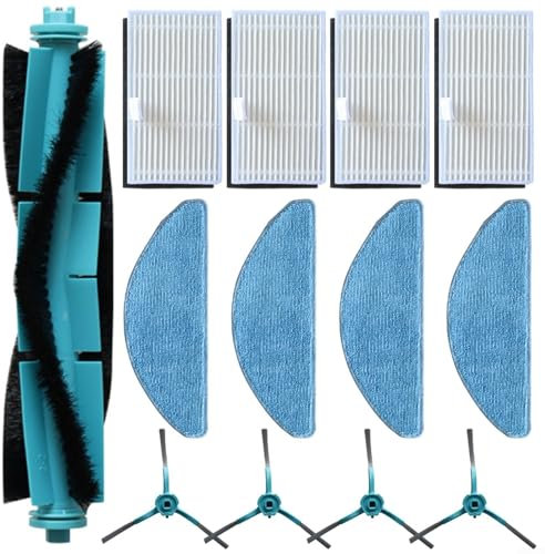 Emiif Staubsauger-Ersatzteile für MEDION X41 SW+/ X42 SW+ / MD 11916/ MD 14841/ MD 12034, inklusive Hauptbürste, Wischtücher, Seitenbürsten, Filter (A)