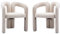I0I&I0I Samt Esszimmerstühle 2er Set, Ergonomische Gepolsterte Seitenstühle mit Armlehnen, Stabil bis 150kg, Modernes Design für Wohnzimmer, Esszimmer, Küche, Holzrahmen (Beige)