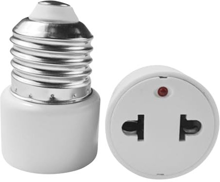 2 Pezzi E27 Portalampada, Convertitore Adattatore da E27 Convertitore Lampadina Base, E27 a Spina UE Socket Converter, Adattatore per Portalampada, Commutazione su Presa a 2 Poli per Casa e Studio