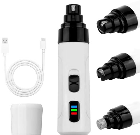 teashow Silent Dog Nail Grinder,Electric Pet Nail Trimmer Silent Groom Pro,USB Rechargeable Dog Claw Grinders Quiet Diamond Bit Puppy Nails Clippers File Trimmer for Dogs & Cat