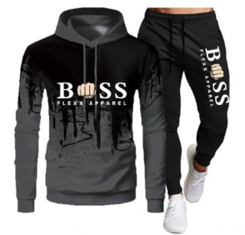 RUMAOZIA Tracksuit Set Men Regular Fit Sports Suit 2-Piece Jogging Suit Hip Hop Streetwear Teenager Sportswear Winter Padded Tracksuit with Hoodie and Jogging Pants Sports Suit, Z01 Dark Grey, XXL