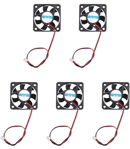 Wzxksoac 5 Stücke 50mm x 50mm x 10mm 5010 DC 12V 0.1A 2Pin Buerstenlos Kuehlventilator