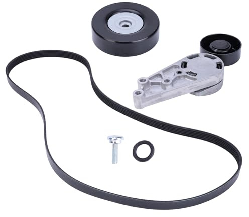 Slakerbe Spannrolle Keilrippenriemen Kompatibel mit A4 A6L A6 B7 Quattro SEAT EXEO 3R2 ST 3R5, 06B903133 06B903137D Serpentine Stick Gürtel Spanner Kit