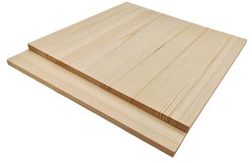 2PCS Unfinished Wood Square Blocks for Crafts, 30x30x1cm Blank Wooden Squares Pine Wood Boards for Wood Carving,DIY Coasters,Painting & Burning