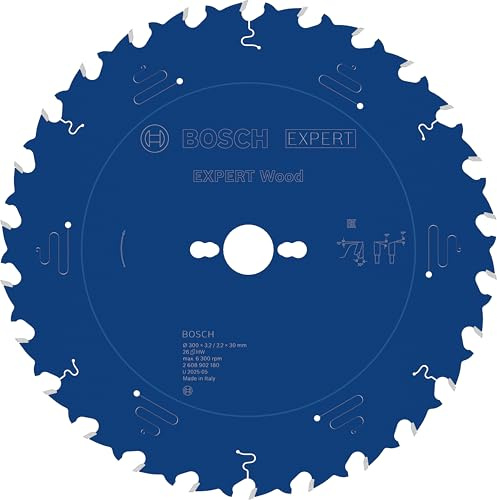 Bosch 1x Expert Wood Corded Circular Saw Blade for Table Saw | for Softwood, Hardwood, Ø 300 mm, Professional Accessory Table Corded Circular Saw, Stationary Table Saw