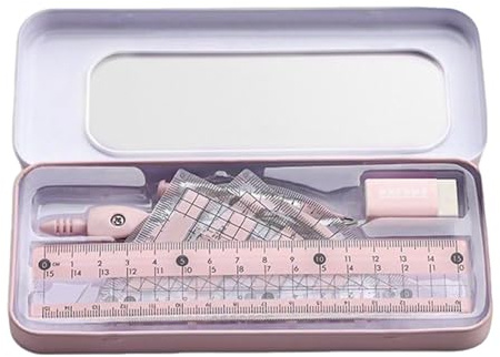 Kit di Geometria per Studenti,Set Goniometro E Per Disegno - Materiale da Disegno con Astuccio,Adolescenti Bambini Scuola College Ingegneria Architettura Arte Falegnameria