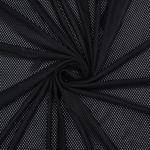 CABODYALS 1.7 m Langer Schwarzer Netzstoff Leicht Dehnbares Elastisches Transparentes Polyesternetz Atmungsaktives Leichtes Rechteckiges Tuch Zum Nähen Herstellen von Kleidungszubehör Rucksacktaschen