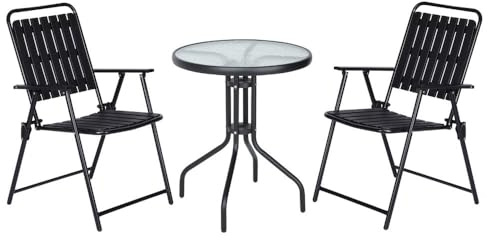 MONTY Set Jardin Bistró 3 Piezas Que Incluye 1 Mesa 60cm y 2 Sillas