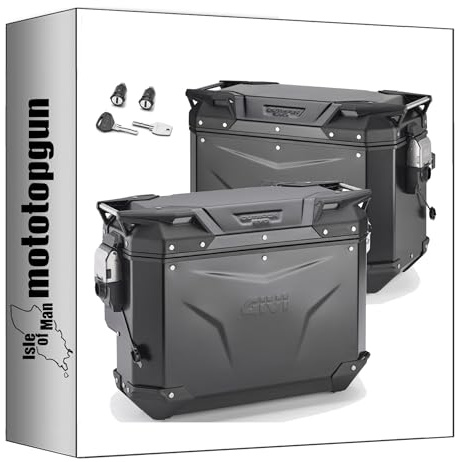 givi seitenkoffer obkev44bl + obkevs33br monokey cam-side trekker outback evo smart aluminium schwarz + schloss 77 lt + träger kompatibel mit yamaha ténéré 700 world raid 2022 2023 2024 mototopgun