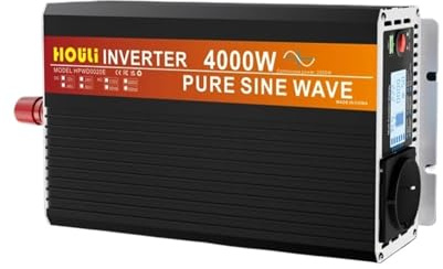 Transformateur Sinusoïdal Pur Convertisseur Tension 24v 230v 3000W 4000W 5000W 6000W DC AC 12v 220v Transformateur(12V,4000W)