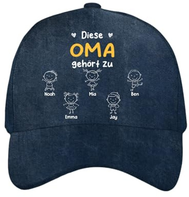 Geschenke Mall Personalisiert Cap - Dieser Opa Gehört Zu Strichmännchen - Cap Papa, personalisierte Kappe, Kappe Opa