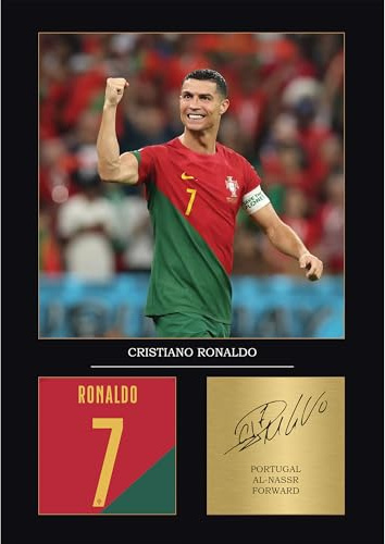 Legends Gallery Cristiano Ronaldo Gift Portugal National Team Signed A4 Print Display Ronaldo Gifts For Boys Digitally Reproduced Signature Ronaldo Gifts For Men (Unframed)
