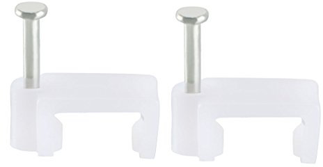 Sourcingmap, clip per cavo piatto per unghie coassiali, 12 mm, 200 pezzi, colore bianco