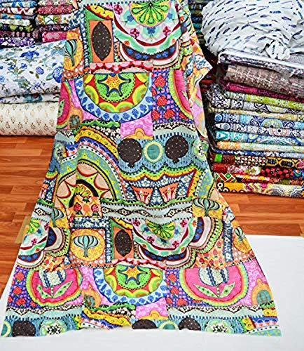 Handgemachte reine Stoff Meter Jaipuri Hand Block Print Stoff indischen Kleid Material Stoff 5 Meter Stoff Meter zum Nähen indischer Stoff Meterware
