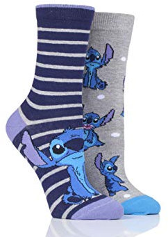 SockShop Damen Stitch Lilo Baumwollsocken Packung mit 2 Gemischt 37-42