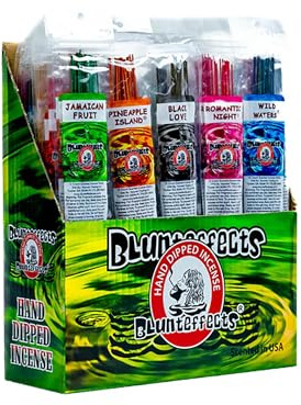 Blunteffects Hand-Dipped Incense Sticks - Premium 144-Pack Variety Set, 12 Different Scents, 11 Long, USA-Made Aromatherapy with Long Burn Time (12 Pack, 144 Total Sticks)