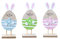 Super Idee Osterdeko - Osterhase Hasen Figur aus Holz zum Hinstellen 3er Set 17 cm Osterhasen Figuren - Frühlingsdeko Osterdeko Geschenk Ostern Frohe Ostern Hase natürlich kleines Geschenk