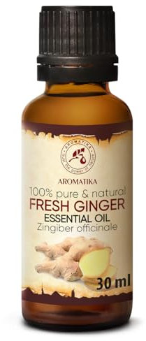 Ätherisches Ingweröl 30ml - Zingiber Officinalis - Frischer Ingwer Öl - Aromatherapie Öl für Diffusers und Duftlampe - Seifenherstellung - Haut & Haare - Ingwer Öl für Muskelentspannungen - Duftöle